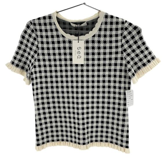 Sea New York Checked Multi Saige Top Size M NWT - Picture 2 of 4